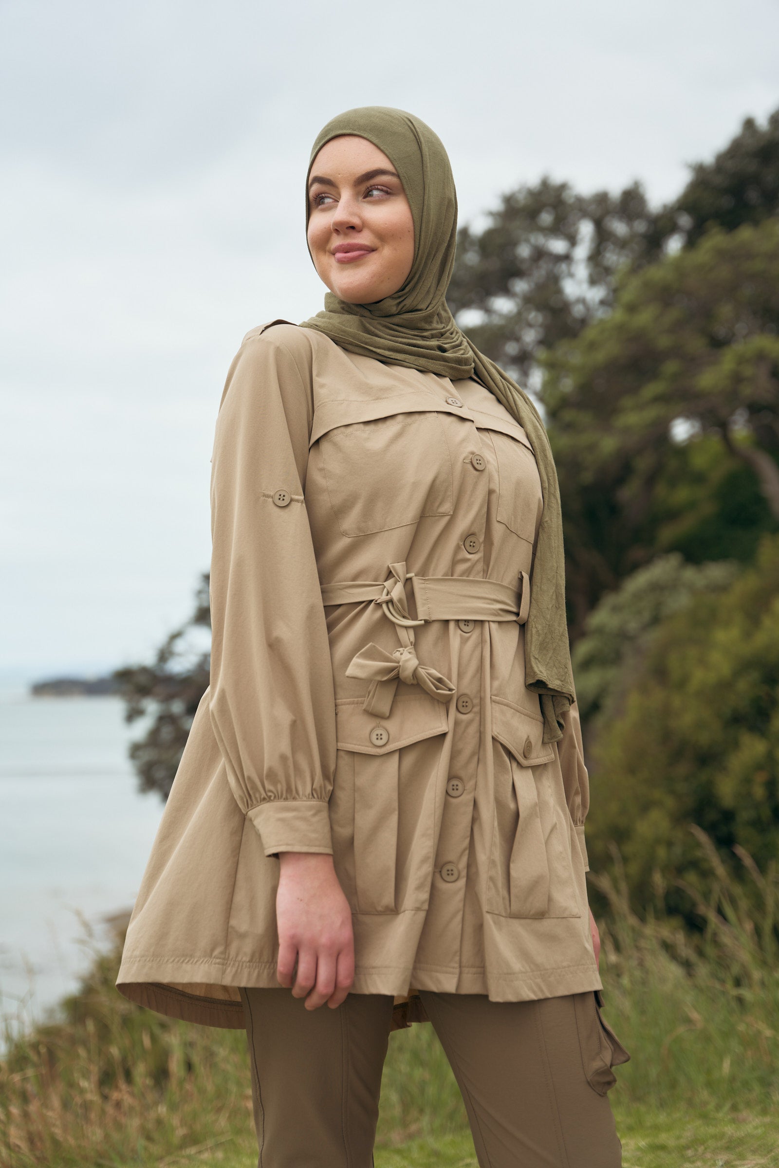 Women's Lightweight & Modest Cargo Shirt Dress WOMMO Women's Lightweight & Modest Cargo Shirt Dress WOMMO