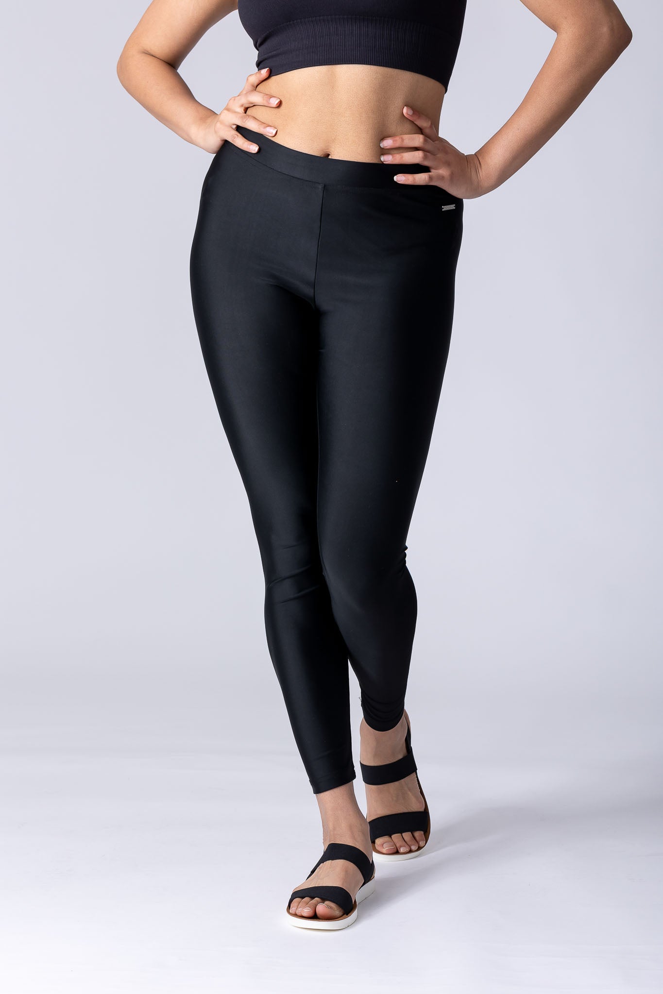 Swim leggings in black.