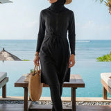 Swim'n'Splash Midi Swim Tunic in Black