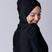 Instant swim hijab in black from crisscross design for comfort and good fit. Has back clips to adjust sizing for lots of hair.