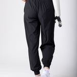 Lightweight joggers in black, with pockets and hight supportive waist.